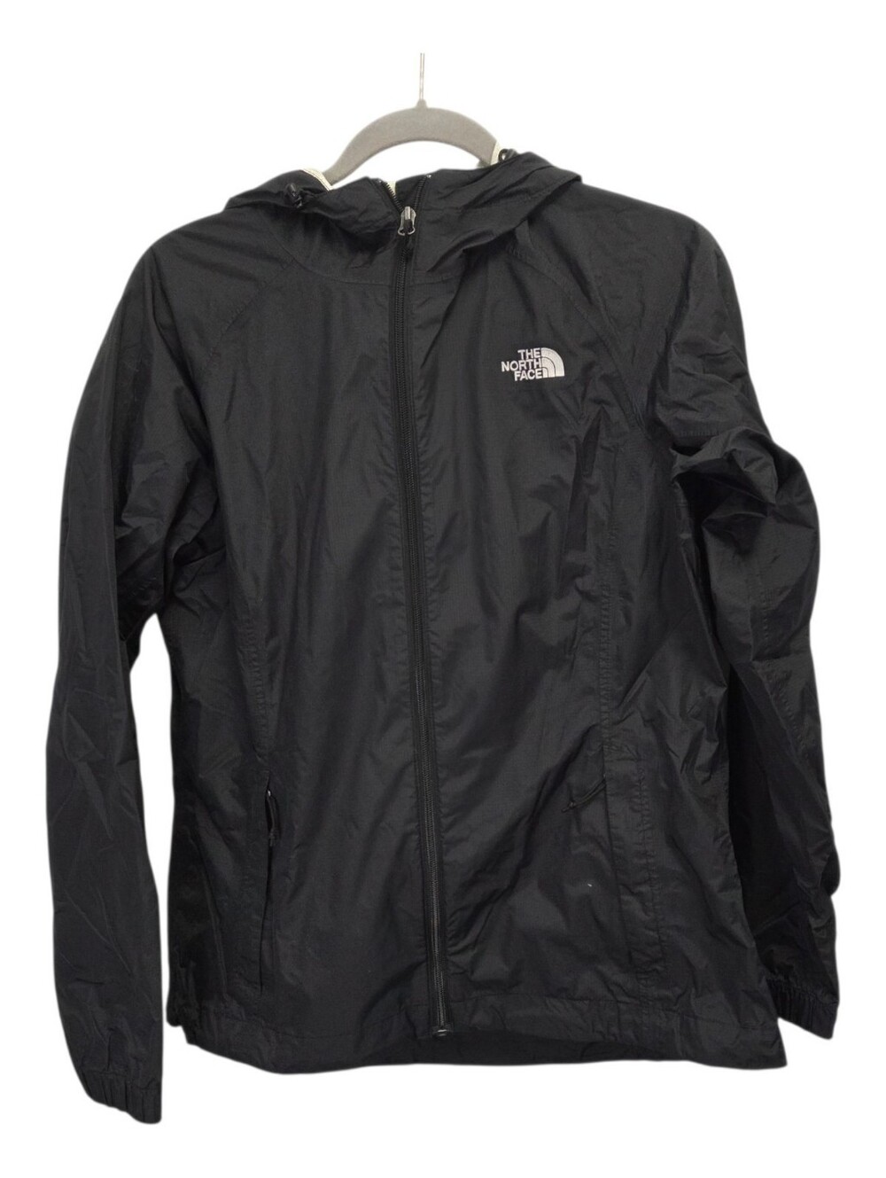 North Face Jacket Womens Black Hyvent Outdoors Hooded Rain Coat Hiking Medium